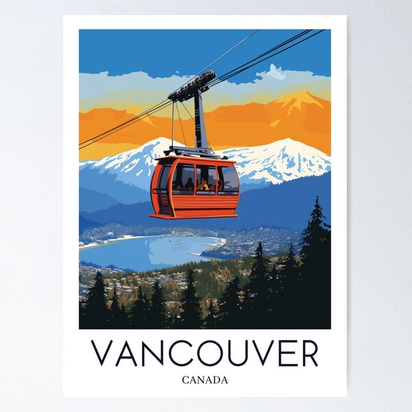 Item preview, A Pop Art Travel Print of Vancouver - Canada  designed and sold by StudioRedKoala.