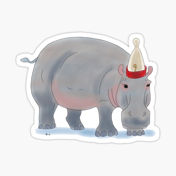 Hippo King Sticker