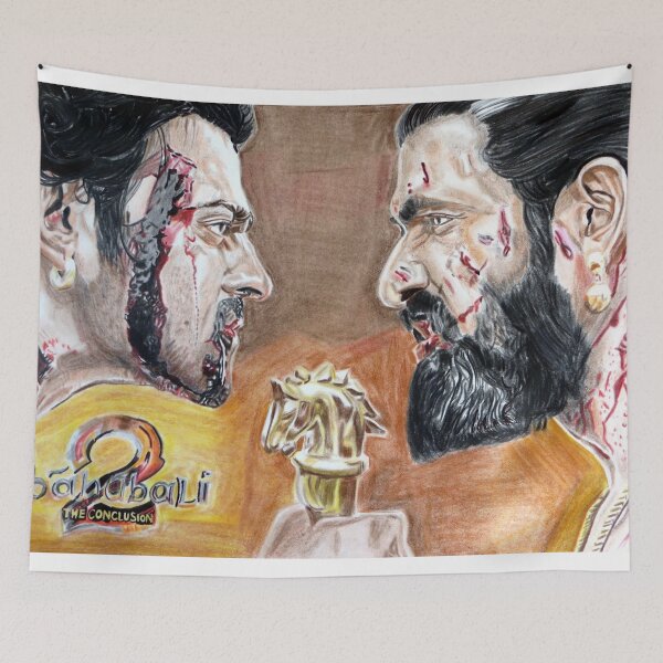 Item preview, Bahubali 2, Prabhas and Rana Dagubatti color Drawing designed and sold by MubaraksArt.
