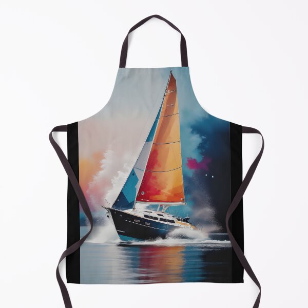 Item preview, A painting of a sailboat in the style of colorful turbulence designed and sold by AI-Only Creations.