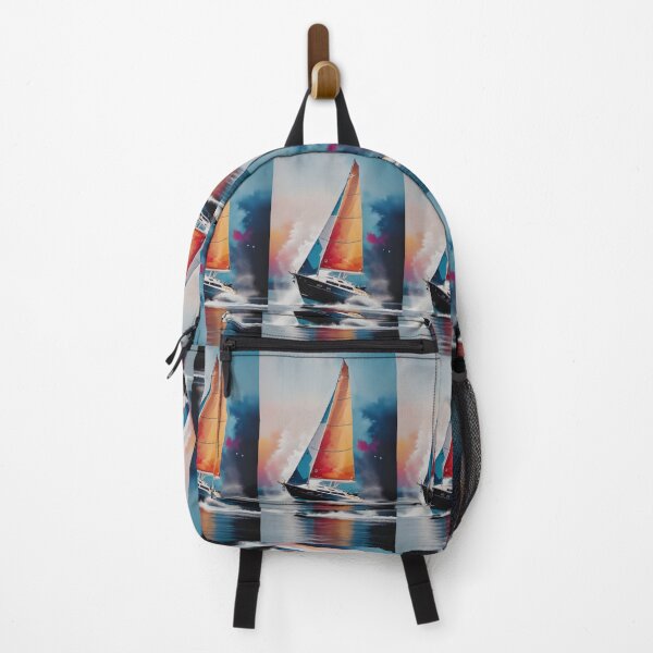 Item preview, A painting of a sailboat in the style of colorful turbulence designed and sold by AI-Only Creations.