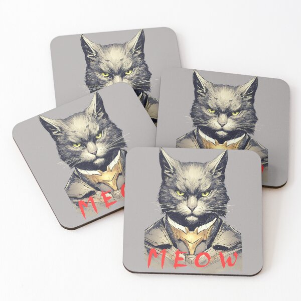 Aperçu de l'œuvre Chat fou | Chat | Costume | Ki généré | noir | Portraits | MIAOU créée et vendue par Woodoartdesign.