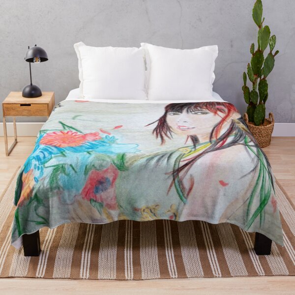 Item preview, Beautiful Girl with flowers in the garden drawing designed and sold by MubaraksArt.