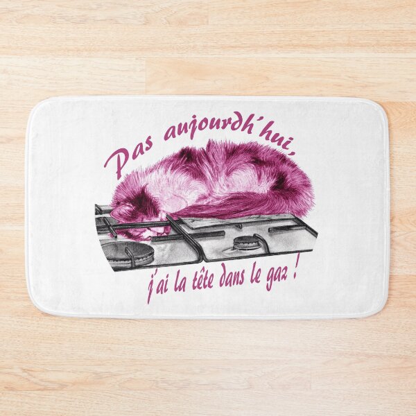 Item preview, Tricolor cat, head in the gas - graphite and pink colorized version, text in French designed and sold by SylvieG18.