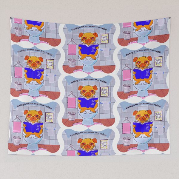 Item preview, Reading is the Best Escape From Reality Dog Art designed and sold by gleefulme.