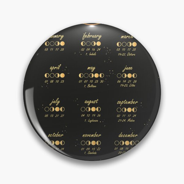 Item preview, MOON CALENDAR 2024 SABBATHS, triple moon, with moon phases. designed and sold by NKalopsia.