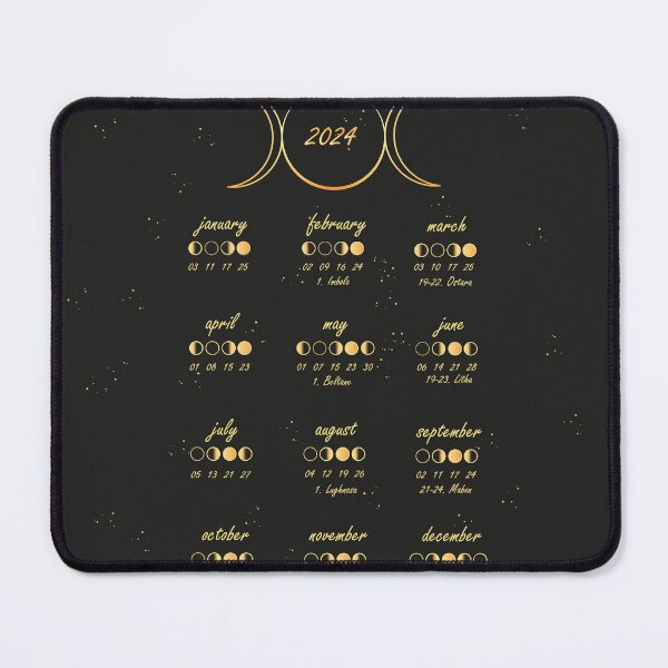 Item preview, MOON CALENDAR 2024 SABBATHS, triple moon, with moon phases. designed and sold by NKalopsia.
