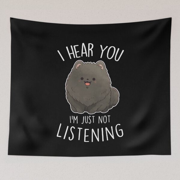 Item preview, Black Pomeranian Dog Not Listening designed and sold by Clara Hollins.