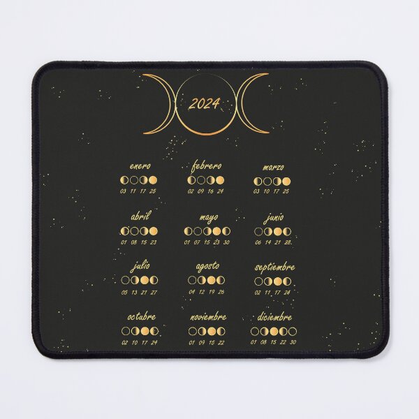 Item preview, LUNAR CALENDAR 2024 in SPANISH without frame, triple moon, with moon phases. designed and sold by NKalopsia.