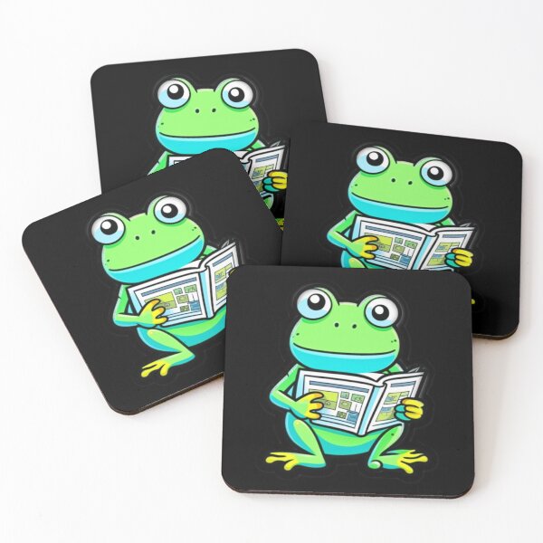 Item preview, Kawaii Frog with Newspaper Sticker designed and sold by CMYKStudio.