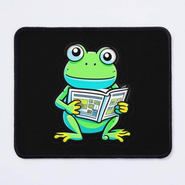 Item preview, Kawaii Frog with Newspaper Sticker designed and sold by CMYKStudio.