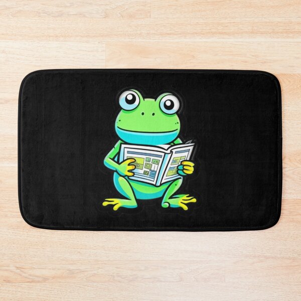 Item preview, Kawaii Frog with Newspaper Sticker designed and sold by CMYKStudio.