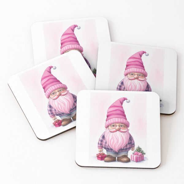 Item preview, Cute Xmas Gnome In A Pink Hat With A Pink Beard Merry Christmas Gift Fabulous Pink Gnome Watercolor Pink Shades designed and sold by FunnySunny T-Shirts.