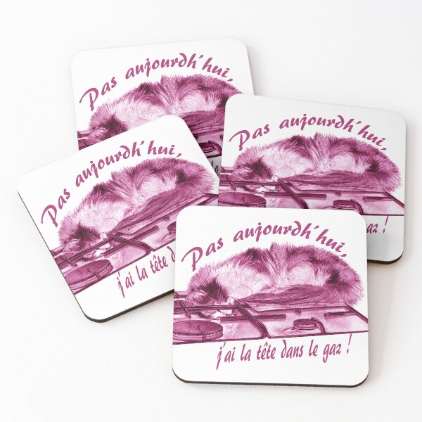 Item preview, Tricolor cat, head in the gas - pink colorized version, text in French designed and sold by SylvieG18.