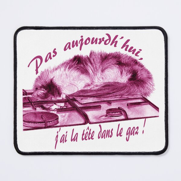 Item preview, Tricolor cat, head in the gas - pink colorized version, text in French designed and sold by SylvieG18.