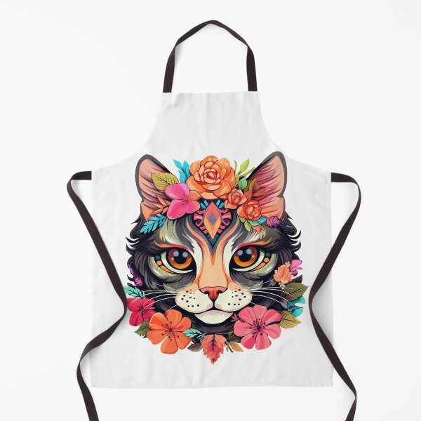Item preview, Cute Flowery Cat in Boho Style designed and sold by Lamarcy.