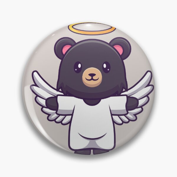 Item preview, Heavenly Soar: Cute American Black Bear Becomes an Angel in Cartoon Vector Icon designed and sold by hjian8219.