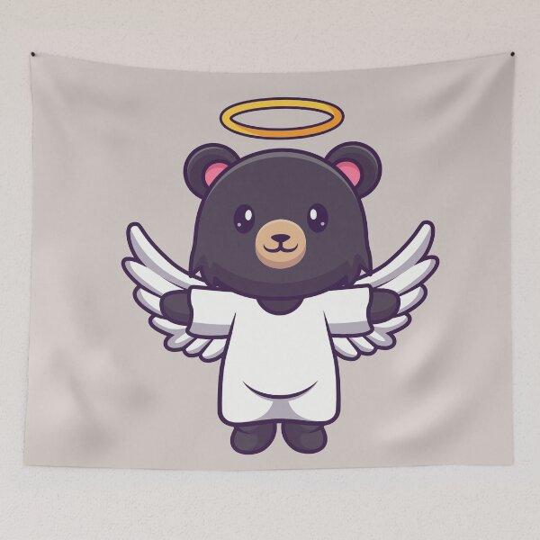 Item preview, Heavenly Soar: Cute American Black Bear Becomes an Angel in Cartoon Vector Icon designed and sold by hjian8219.
