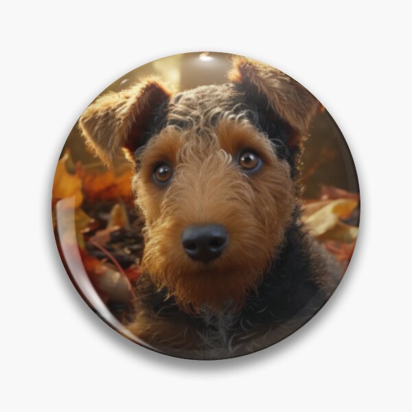 Item preview, Welsh Terrier Puppy In Autumn designed and sold by ZenEverAI.