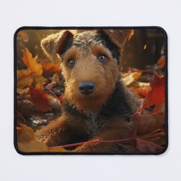 Item preview, Welsh Terrier Puppy In Autumn designed and sold by ZenEverAI.