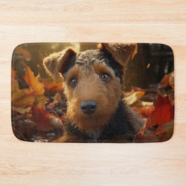 Item preview, Welsh Terrier Puppy In Autumn designed and sold by ZenEverAI.