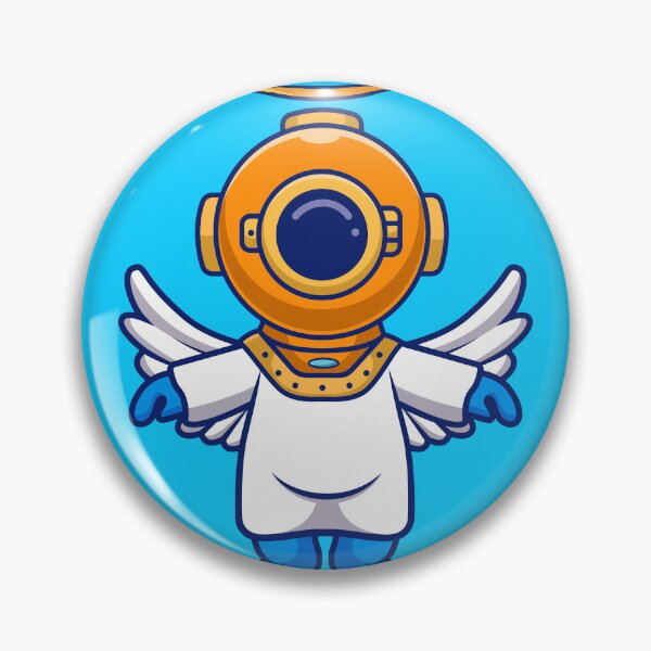 Item preview, Diving into Heaven: Cute Diver Becomes an Angel in Cartoon Vector Icon designed and sold by hjian8219.