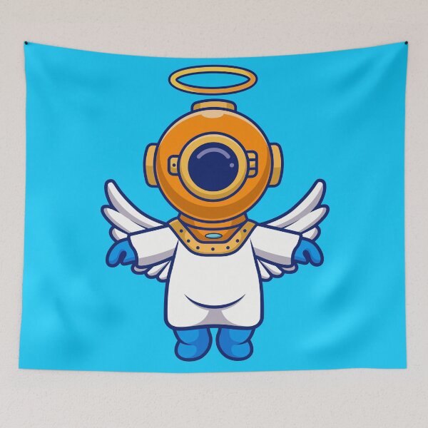 Item preview, Diving into Heaven: Cute Diver Becomes an Angel in Cartoon Vector Icon designed and sold by hjian8219.