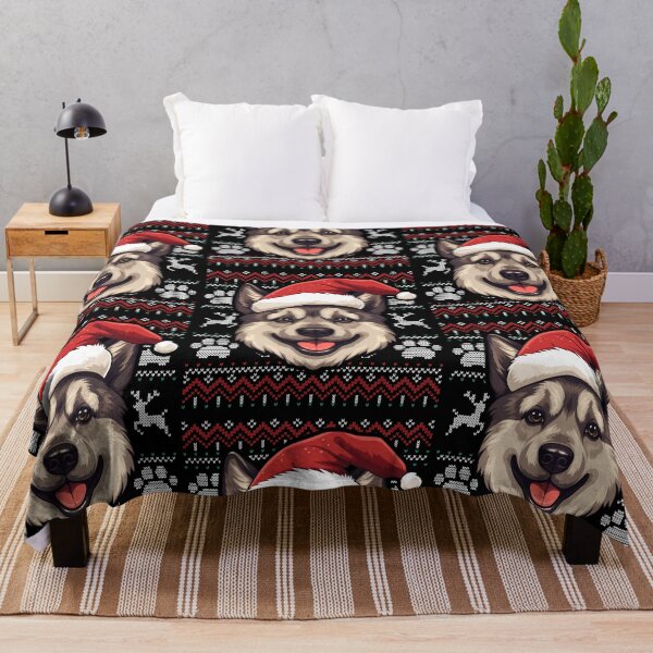 Item preview, Norwegian Elkhound Ugly Sweater Christmas designed and sold by rafaeltto.