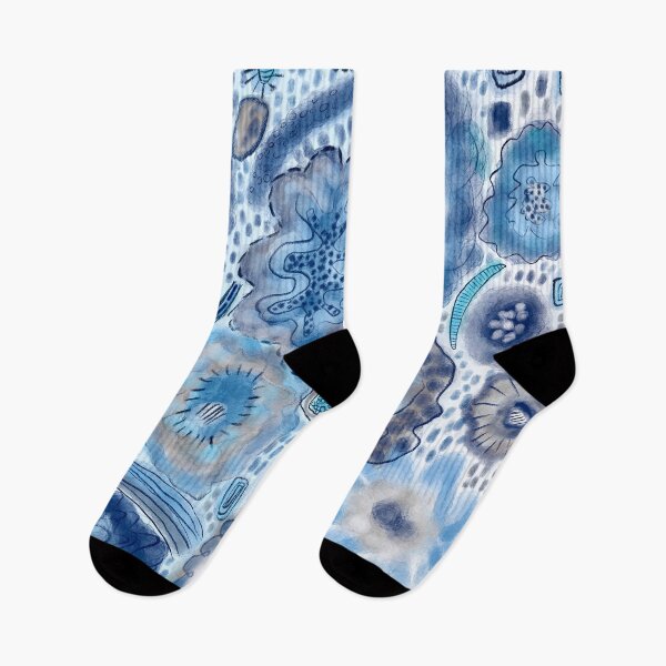 Item preview, Blue Abstract Flowers designed and sold by Leanne Morin.