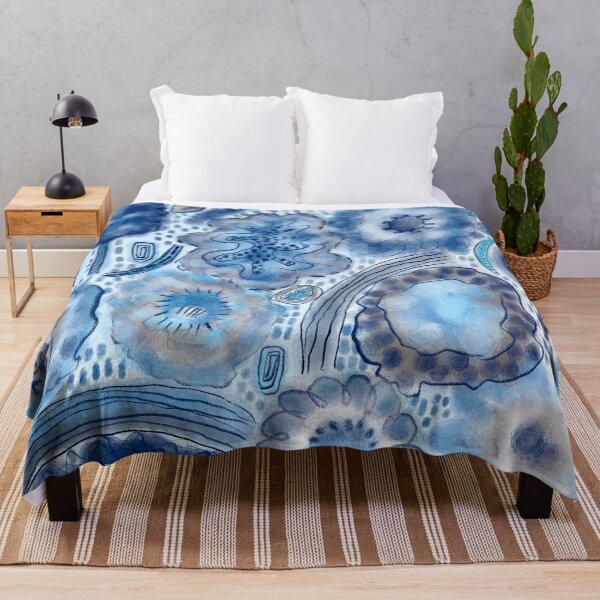 Item preview, Blue Abstract Flowers designed and sold by Leanne Morin.