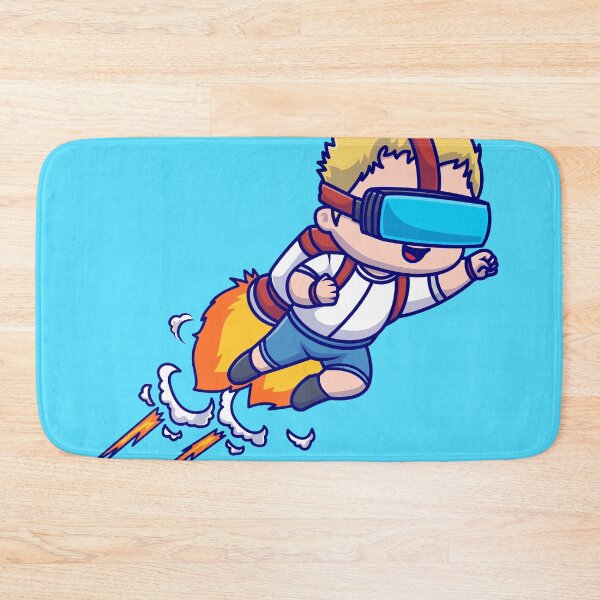 Item preview, Young Innovator: Cute Boy Rockets into Virtual Reality in Cartoon Vector Icon designed and sold by hjian8219.