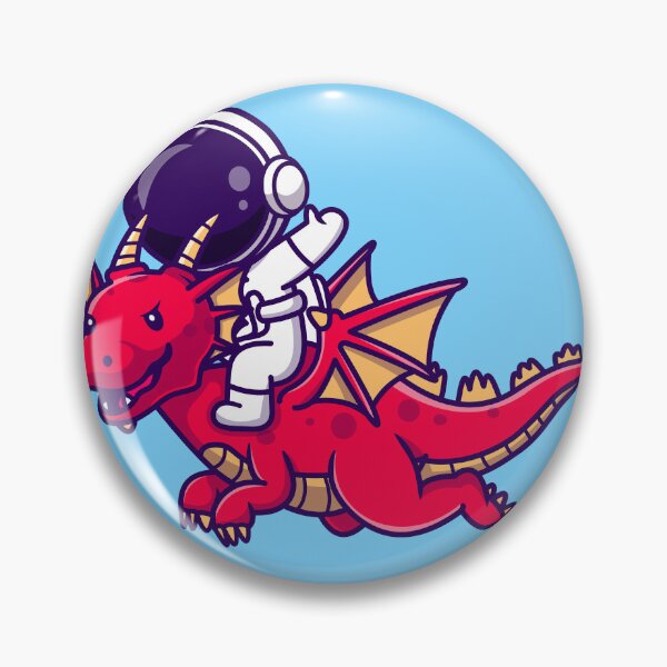 Item preview, Cosmic Companion: Astronaut Riding a Dragon in Cartoon Vector Icon designed and sold by hjian8219.