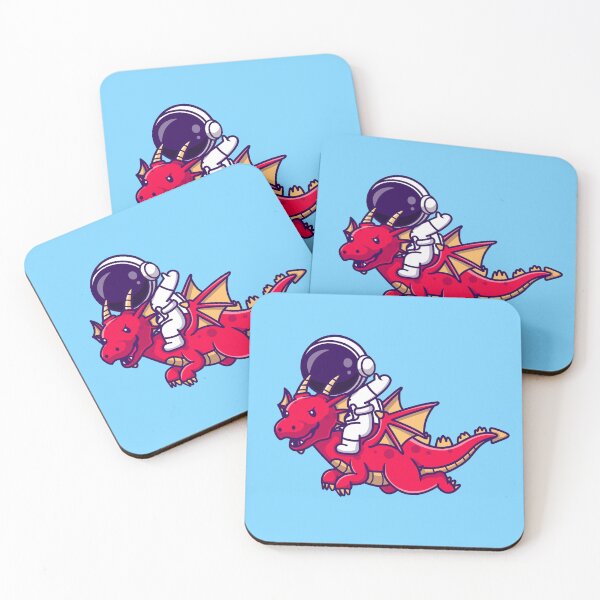 Item preview, Cosmic Companion: Astronaut Riding a Dragon in Cartoon Vector Icon designed and sold by hjian8219.