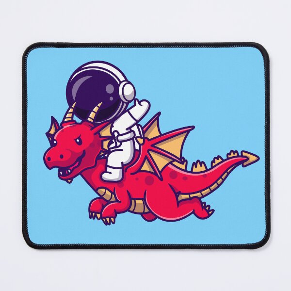Item preview, Cosmic Companion: Astronaut Riding a Dragon in Cartoon Vector Icon designed and sold by hjian8219.