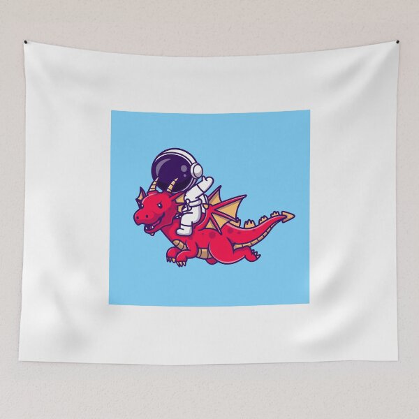 Item preview, Cosmic Companion: Astronaut Riding a Dragon in Cartoon Vector Icon designed and sold by hjian8219.