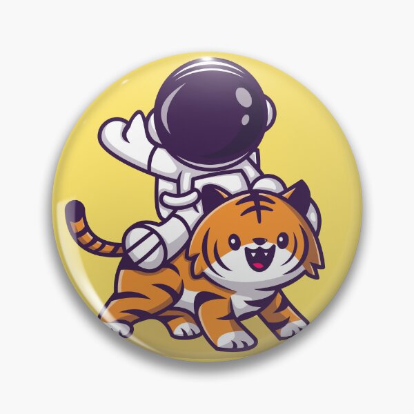 Item preview, Cosmic Companionship: Astronaut with a Cute Tiger in Cartoon Vector Icon designed and sold by hjian8219.
