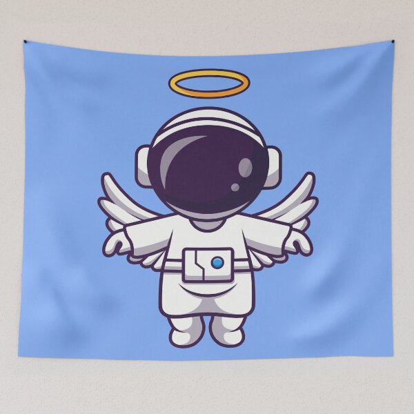 Item preview, Heavenly Soar: Cute Astronaut Becomes an Angel in Cartoon Vector Icon designed and sold by hjian8219.
