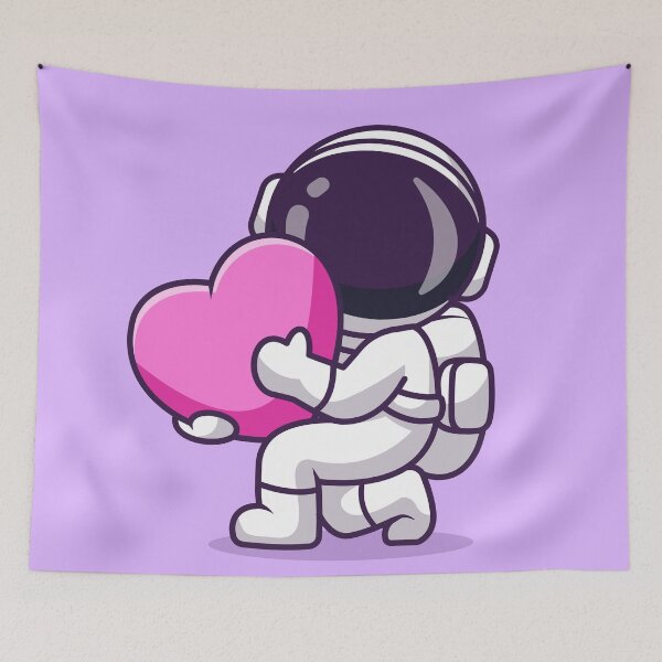Item preview, Love Beyond the Stars: Cute Astronaut with a Heart in Cartoon Vector Icon designed and sold by hjian8219.