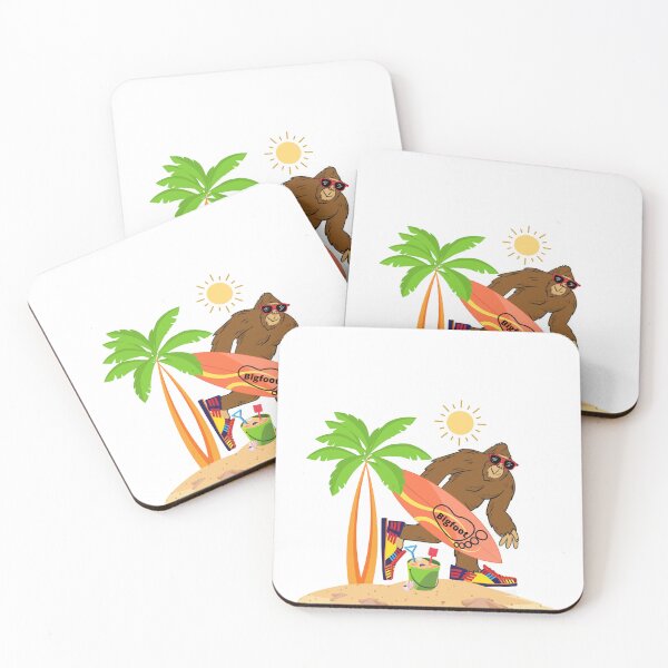 Item preview, Beach Bigfoot, stickers, t shirts print on front or back pick color designed and sold by BigfootFUN.