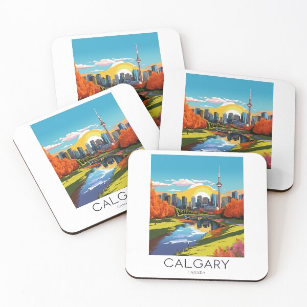 Item preview, A Pop Art Travel Print of Calgary - Canada  designed and sold by StudioRedKoala.