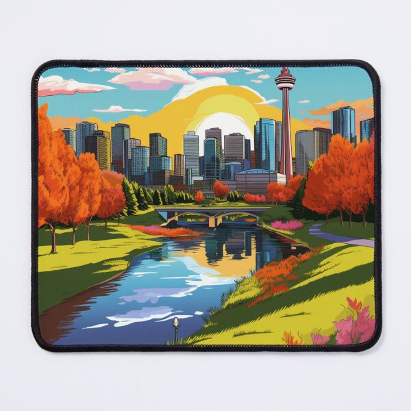 Item preview, A Pop Art Travel Print of Calgary - Canada designed and sold by StudioRedKoala.
