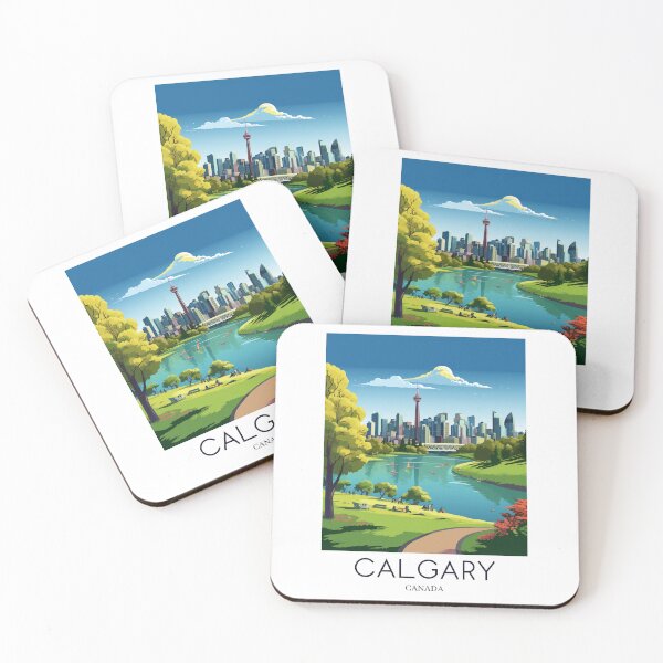Item preview, A Pop Art Travel Print of Calgary - Canada  designed and sold by StudioRedKoala.