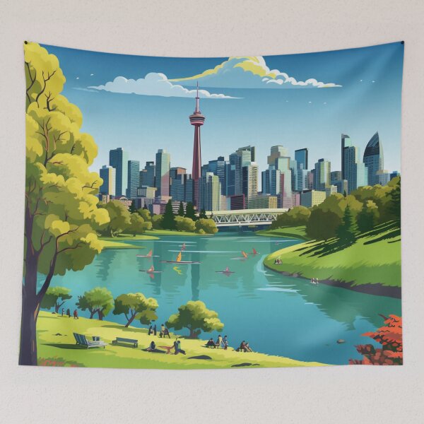Item preview, A Pop Art Travel Print of Calgary - Canada  designed and sold by StudioRedKoala.