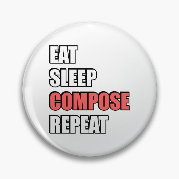 Aperçu de l'œuvre Eat Sleep Compose Repeat - Humour drôle de compositeur créée et vendue par Inspirationmotivation.