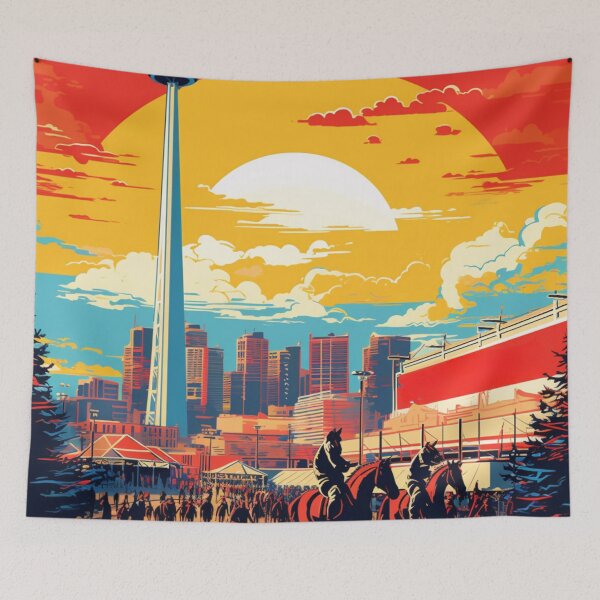 Item preview, A Pop Art Travel Print of Calgary - Canada  designed and sold by StudioRedKoala.