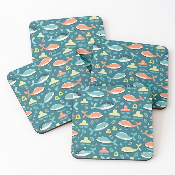 Item preview, Cute whales swimming  designed and sold by Andrewmedia.