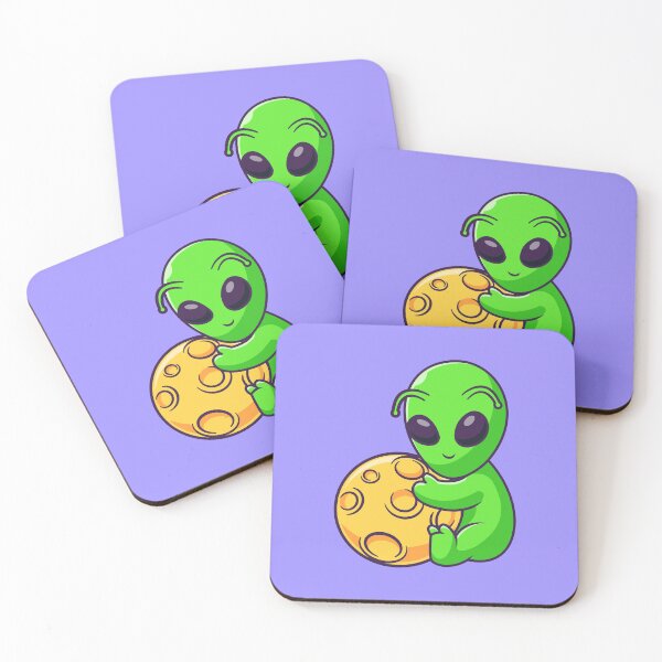 Item preview, Galactic Embrace: Cute Alien Hugging a Planet in Cartoon Vector Icon designed and sold by hjian8219.