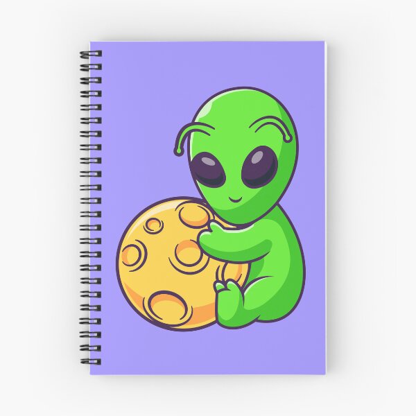 Item preview, Galactic Embrace: Cute Alien Hugging a Planet in Cartoon Vector Icon designed and sold by hjian8219.