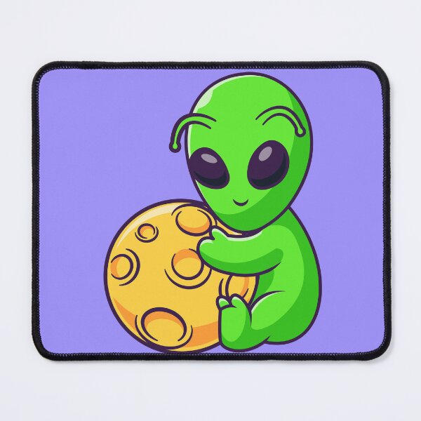Item preview, Galactic Embrace: Cute Alien Hugging a Planet in Cartoon Vector Icon designed and sold by hjian8219.
