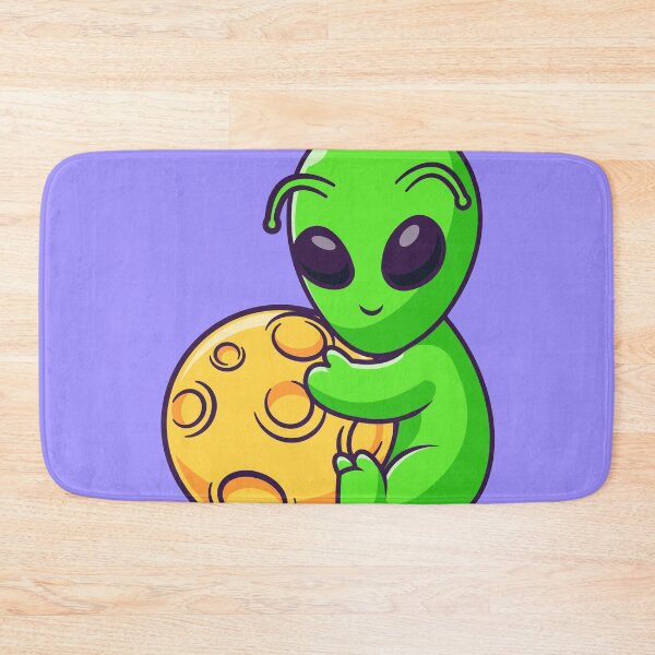 Item preview, Galactic Embrace: Cute Alien Hugging a Planet in Cartoon Vector Icon designed and sold by hjian8219.